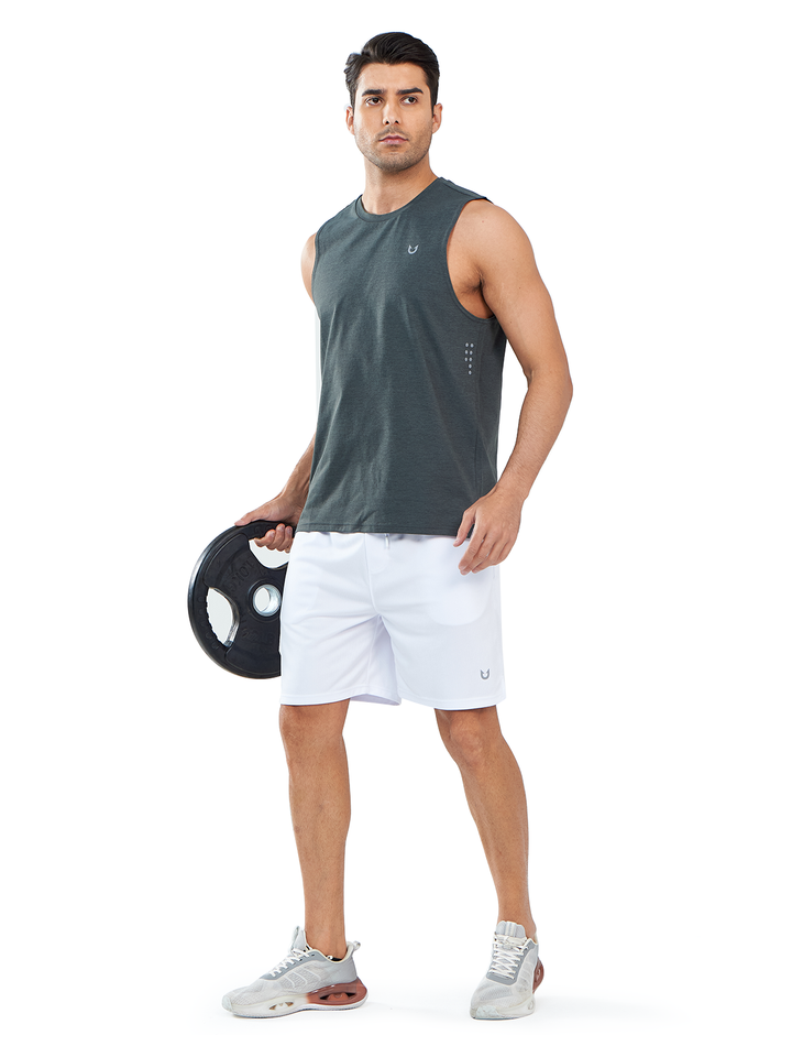 Northyard Men's White Gym Workout 7 inch Mesh Shorts Quick Dry for Tennis Pickball Run Fashion