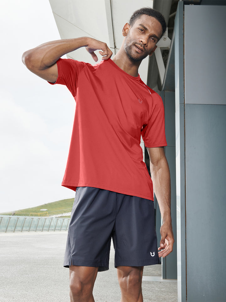 Northyard Men's Red Gym Compression T Shirts Breathable Wicking for Workout Fitness Fashion