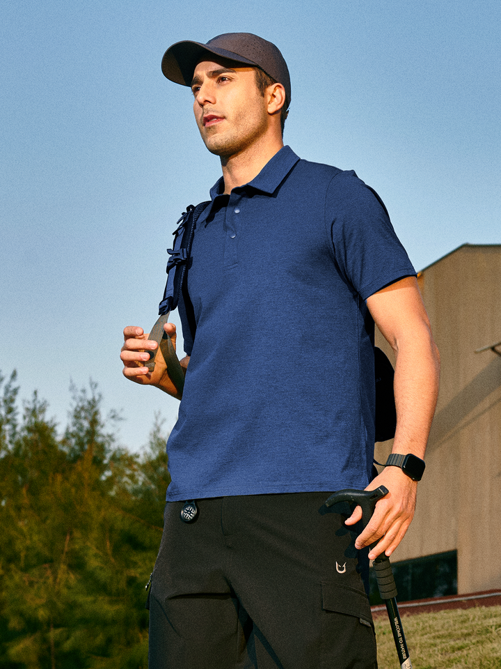 Northyard Men's Navy Polo Athletic Short Sleeve Shirts Collared Tops for Golf Tennis Fashion