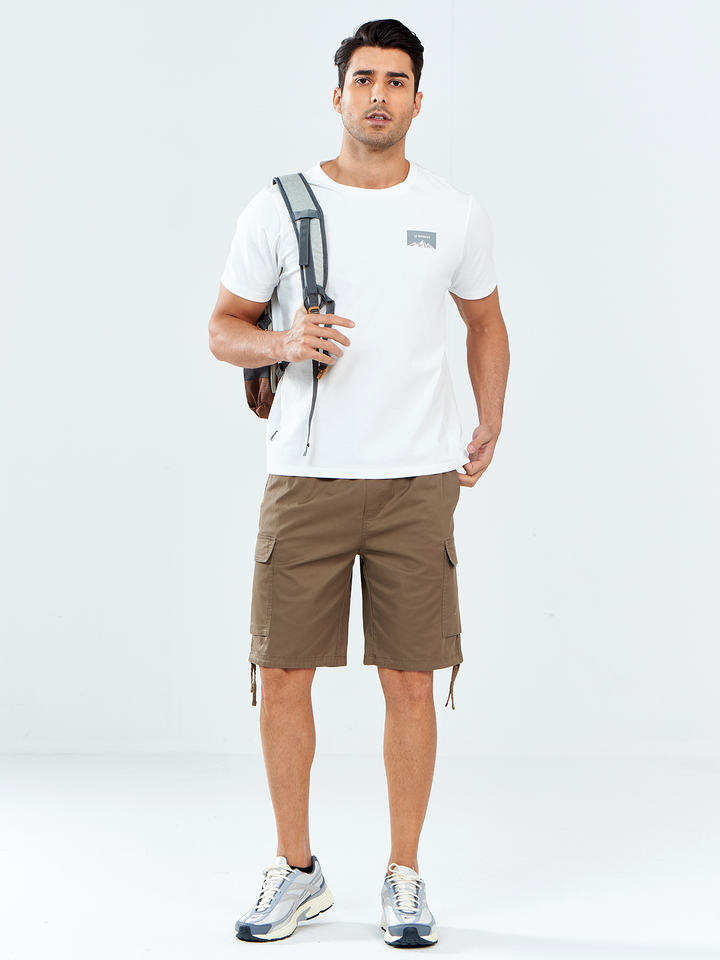 NORTHYARD Men's 7" Deep Khaki Casual Outdoor Cargo Shorts with Pockets Twill for Hiking