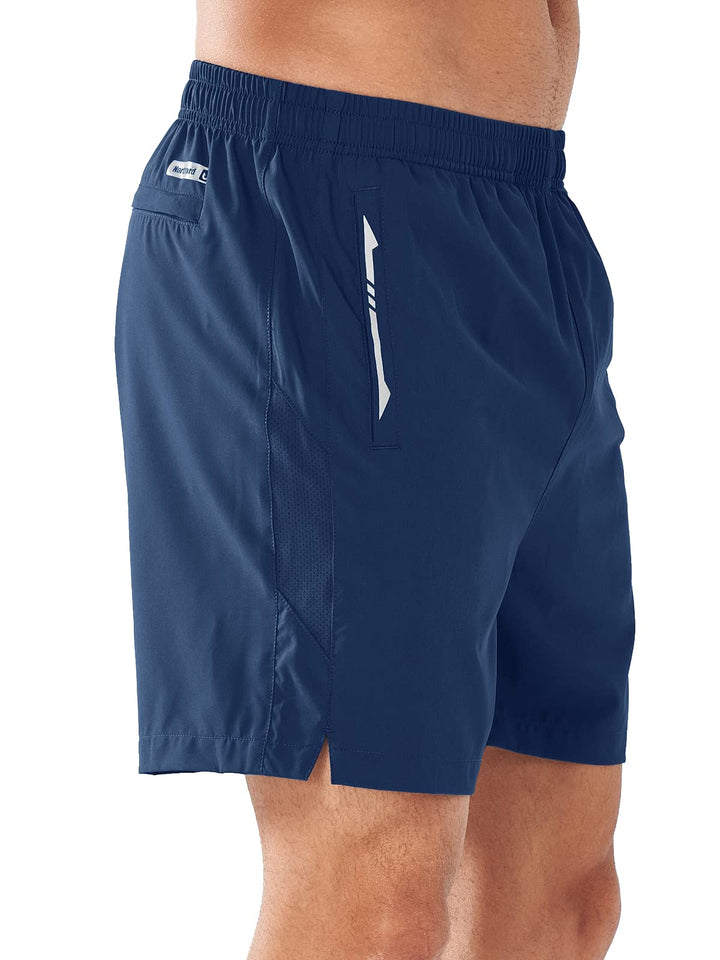 Men’s Dark Blue 5 Inch Inseam Sweat Shorts Side