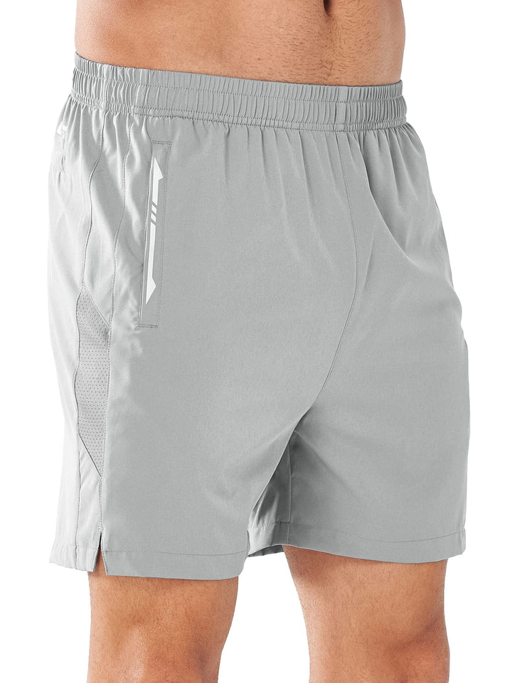 Men’s Light Grey 5 Inch Inseam Sweat Shorts Side