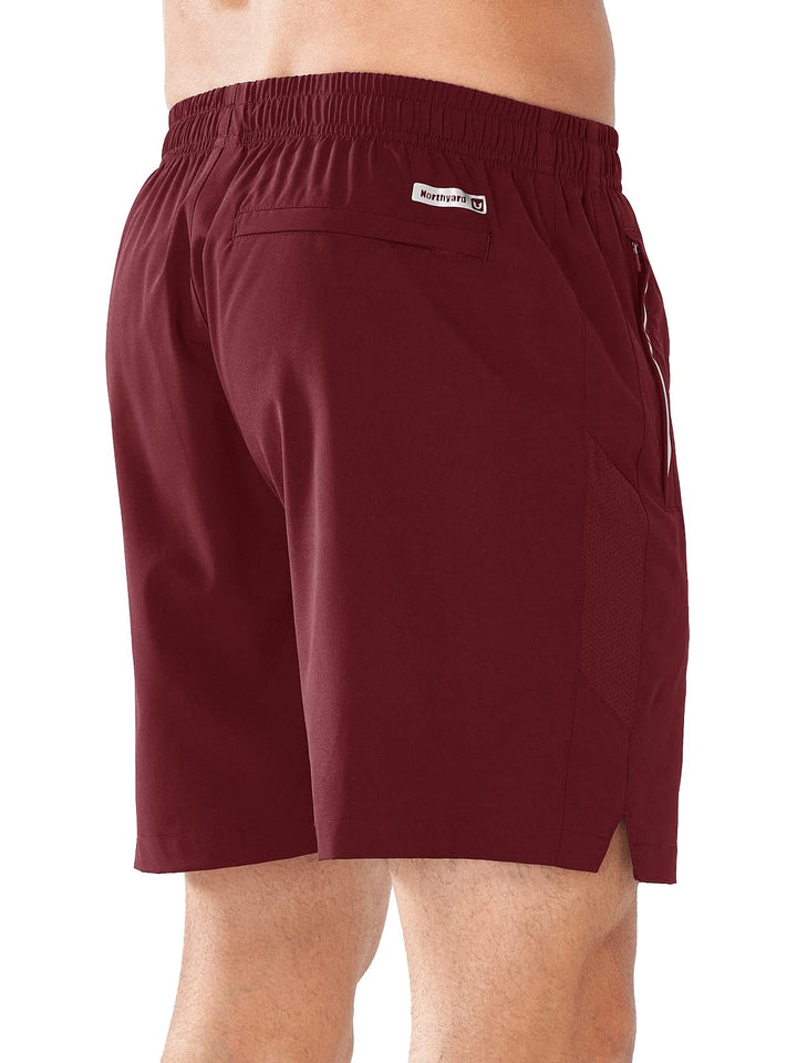 Men’s Wine 5 Inch Inseam Sweat Shorts Back