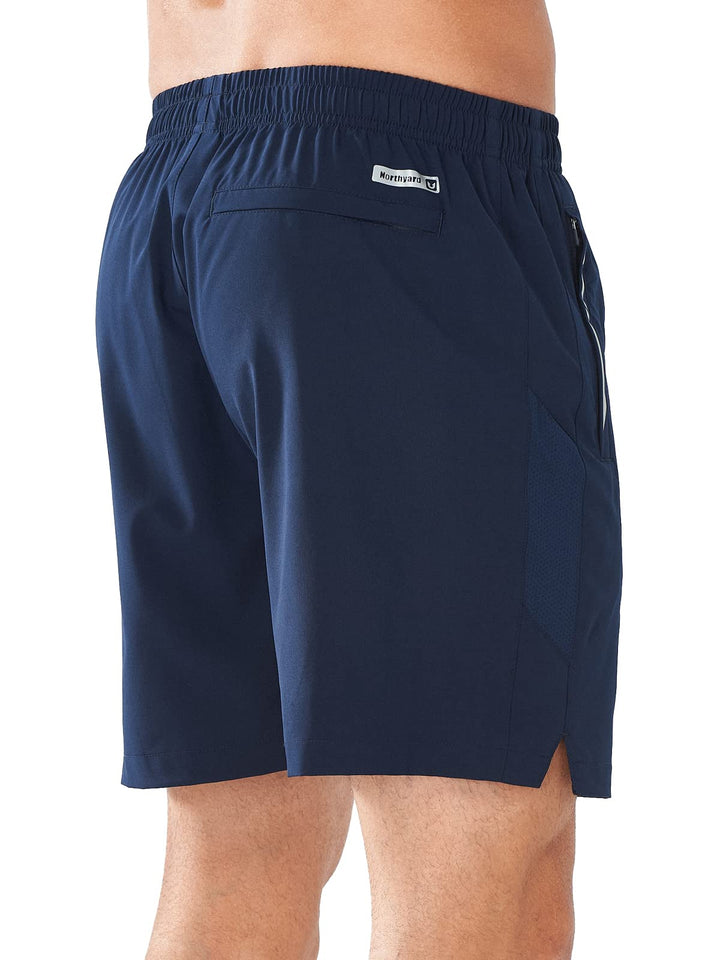 Men’s Navy 5 Inch Inseam Sweat Shorts Back