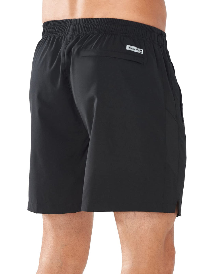 Men’s Black 5 Inch Inseam Sweat Shorts Back