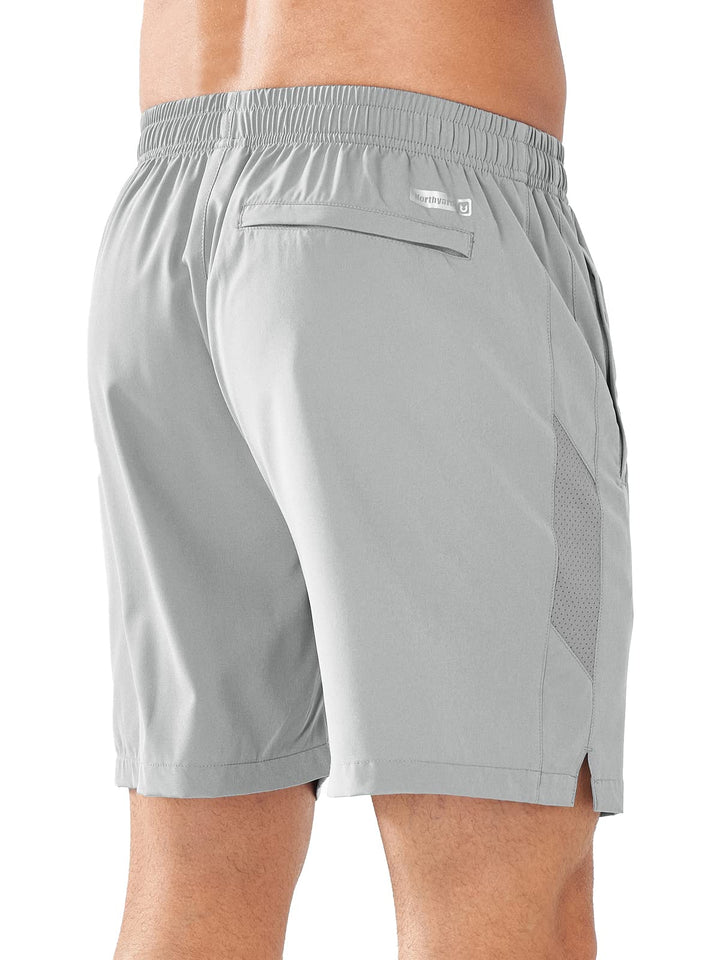 Men’s Light Grey 5 Inch Inseam Sweat Shorts Back