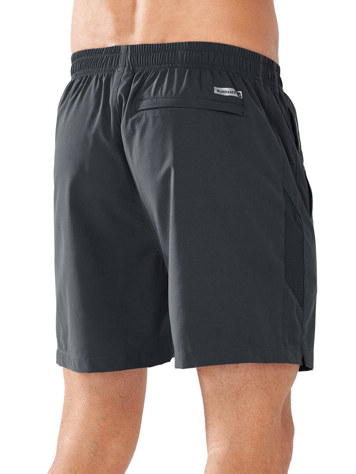 Men’s Dark Grey 5 Inch Inseam Sweat Shorts Back