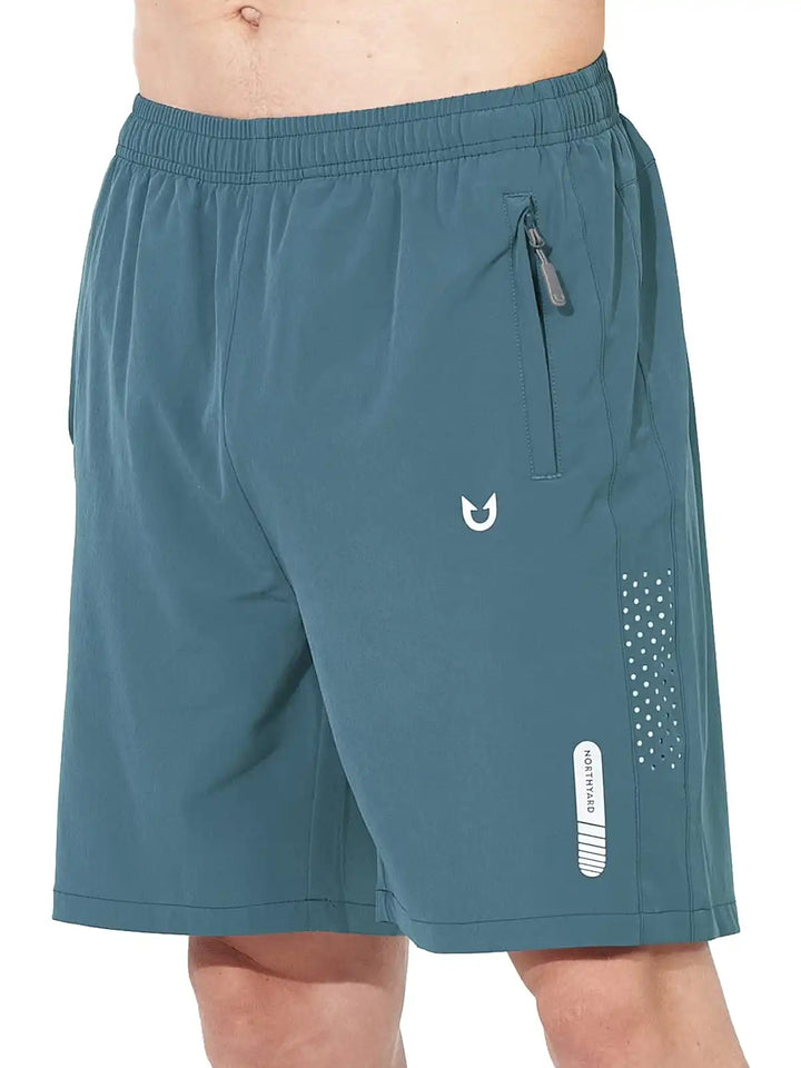 Men's Grey Blue Athletic Hiking 7-Inch Inseam Shorts