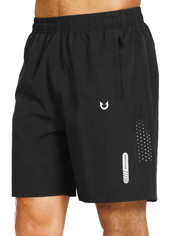 Men's Black Athletic Hiking 7-Inch Inseam Shorts