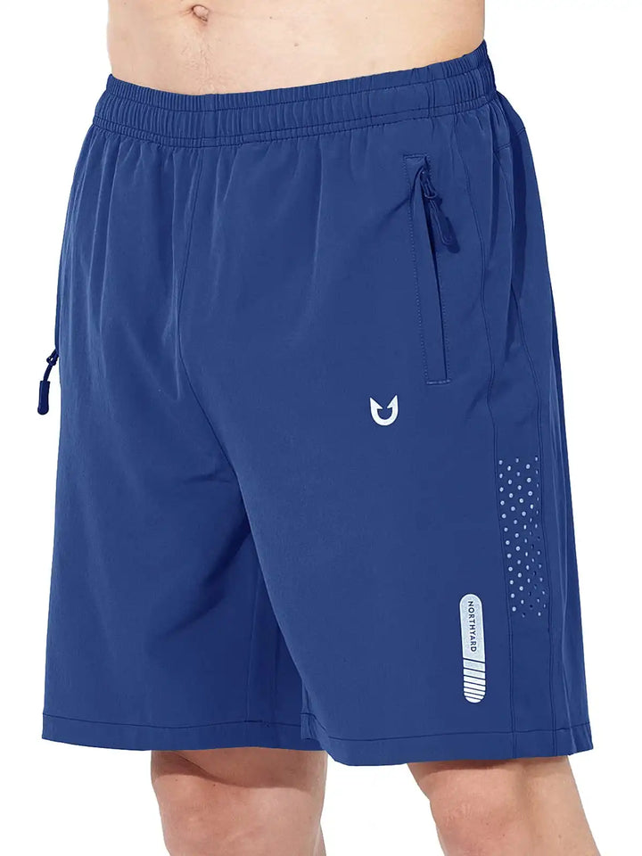 Men's Royal Blue 7-Inch Inseam Shorts with Zipper Pockets