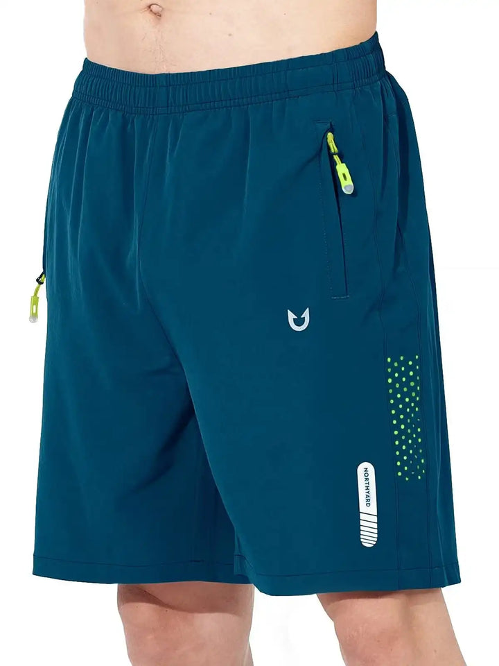 Men's Sea Blue 7-Inch Inseam Shorts with Zipper Pockets